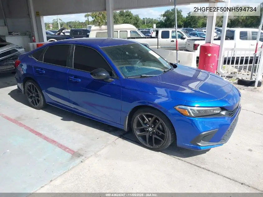 2HGFE2F50NH594734 2022 Honda Civic Sport