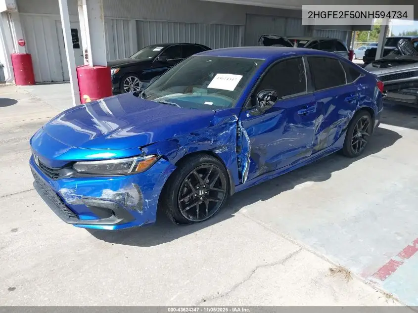 2HGFE2F50NH594734 2022 Honda Civic Sport