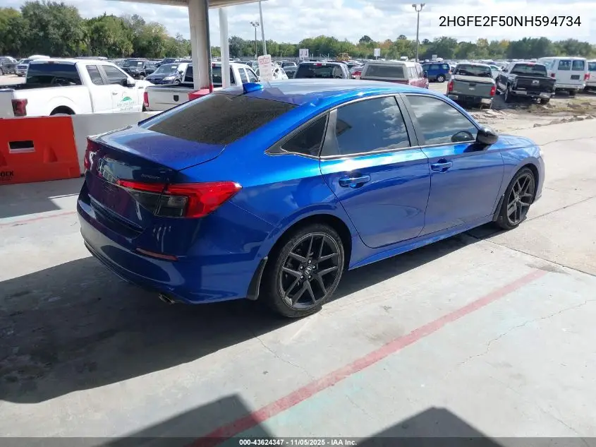 2HGFE2F50NH594734 2022 Honda Civic Sport