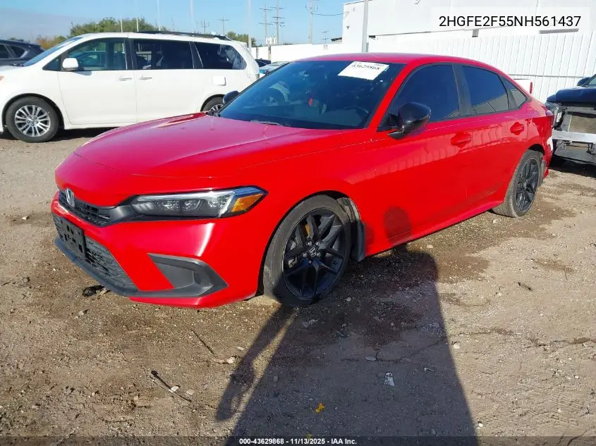 2HGFE2F55NH561437 2022 Honda Civic Sport