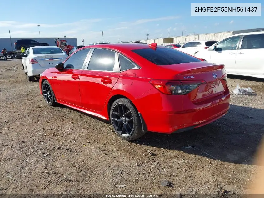 2HGFE2F55NH561437 2022 Honda Civic Sport