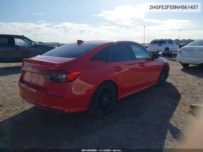 2HGFE2F55NH561437 2022 Honda Civic Sport