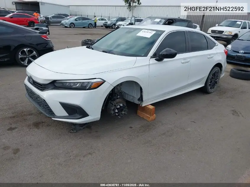 2HGFE2F21NH522592 2022 Honda Civic Lx