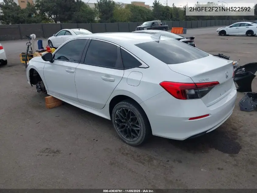 2HGFE2F21NH522592 2022 Honda Civic Lx