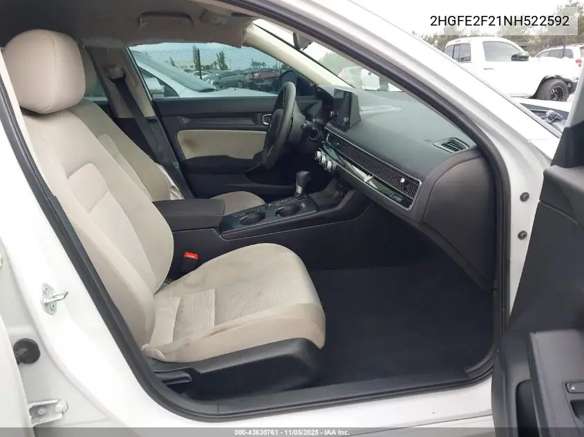 2HGFE2F21NH522592 2022 Honda Civic Lx