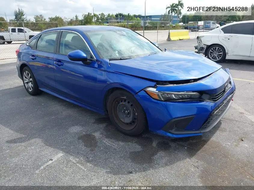 2HGFE2F23NH545288 2022 Honda Civic Lx