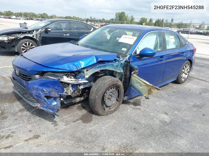 2HGFE2F23NH545288 2022 Honda Civic Lx