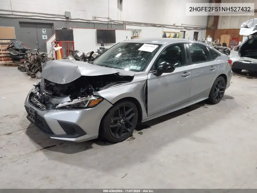 2HGFE2F51NH527432 2022 Honda Civic Sport
