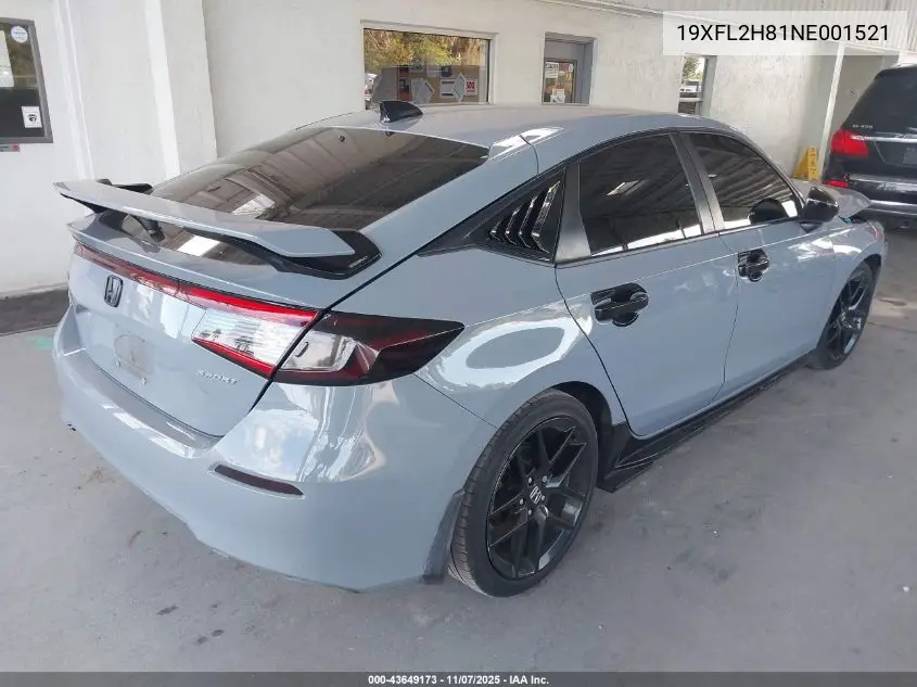 19XFL2H81NE001521 2022 Honda Civic Sport