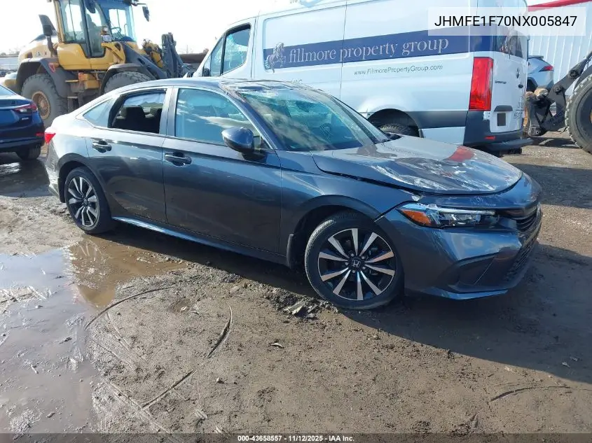 JHMFE1F70NX005847 2022 Honda Civic Ex