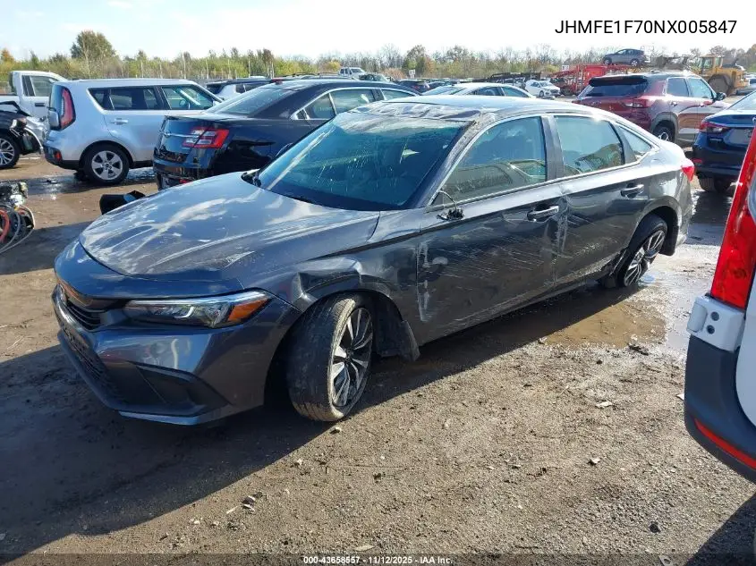 JHMFE1F70NX005847 2022 Honda Civic Ex