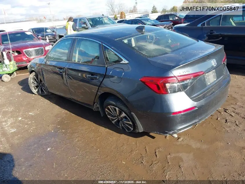 JHMFE1F70NX005847 2022 Honda Civic Ex