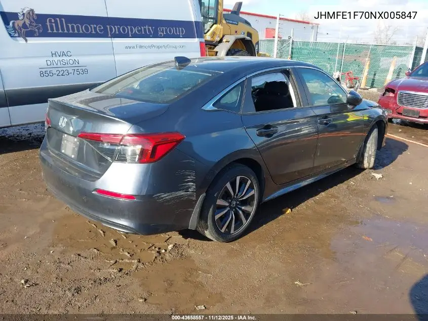 JHMFE1F70NX005847 2022 Honda Civic Ex