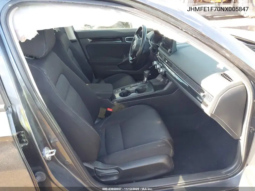 JHMFE1F70NX005847 2022 Honda Civic Ex