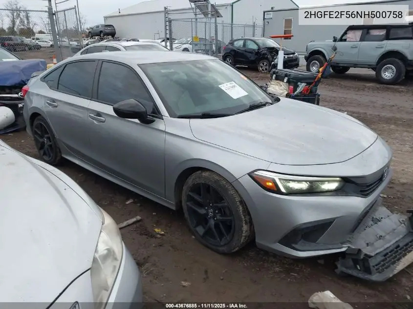 2HGFE2F56NH500758 2022 Honda Civic Sport
