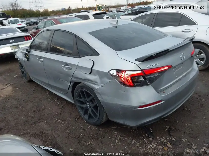 2HGFE2F56NH500758 2022 Honda Civic Sport