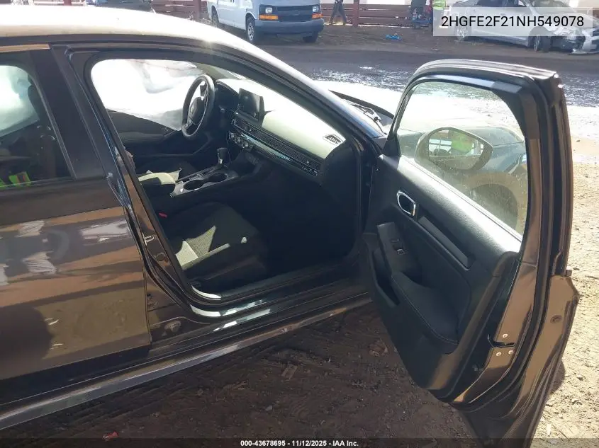 2HGFE2F21NH549078 2022 Honda Civic Lx