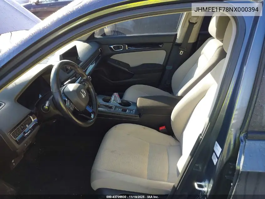 JHMFE1F78NX000394 2022 Honda Civic Ex
