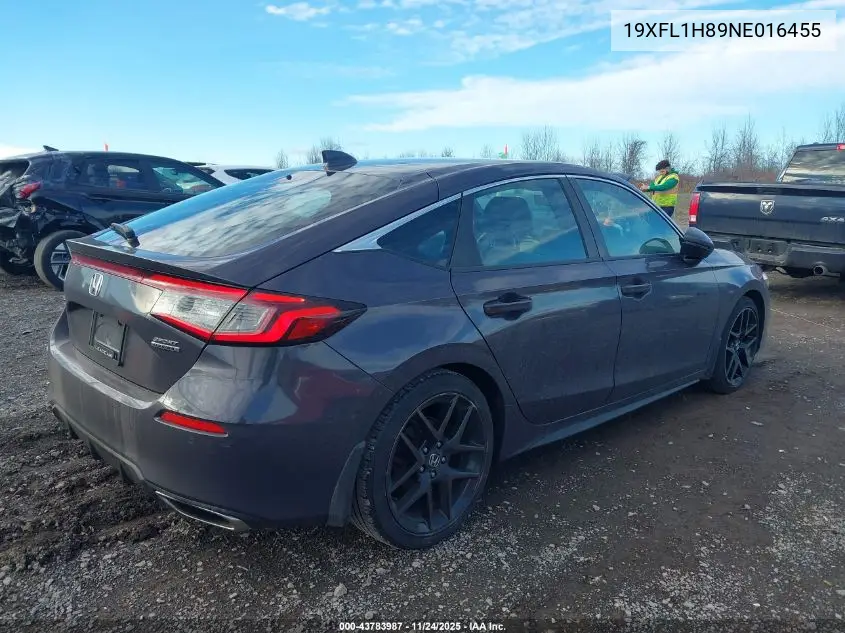 19XFL1H89NE016455 2022 Honda Civic Sport Touring
