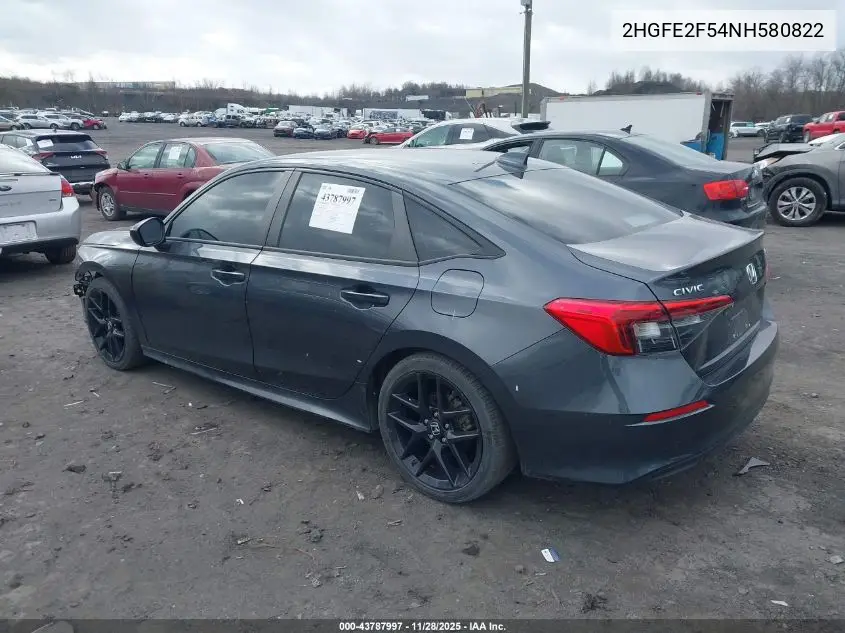 2HGFE2F54NH580822 2022 Honda Civic Sport