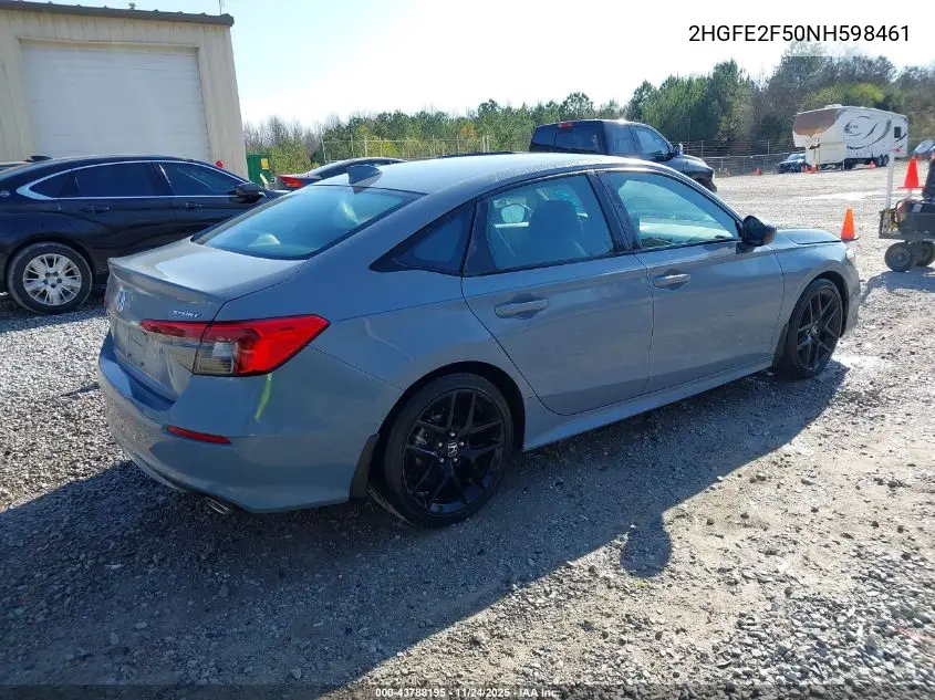 2HGFE2F50NH598461 2022 Honda Civic Sport