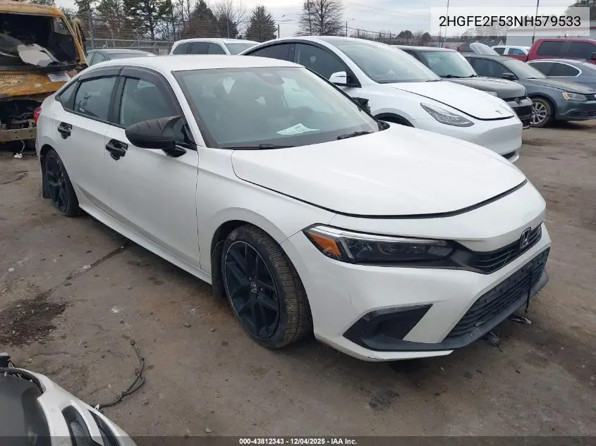 2HGFE2F53NH579533 2022 Honda Civic Sport