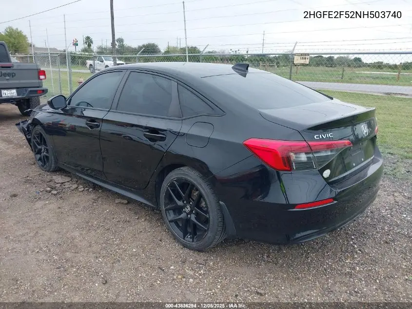 2HGFE2F52NH503740 2022 Honda Civic Sport