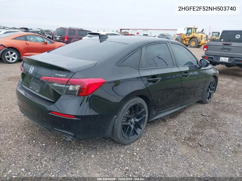 2HGFE2F52NH503740 2022 Honda Civic Sport