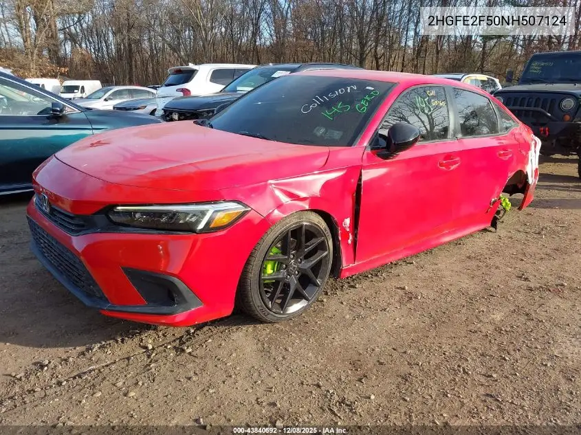 2HGFE2F50NH507124 2022 Honda Civic Sport