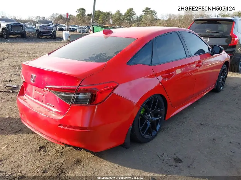 2HGFE2F50NH507124 2022 Honda Civic Sport