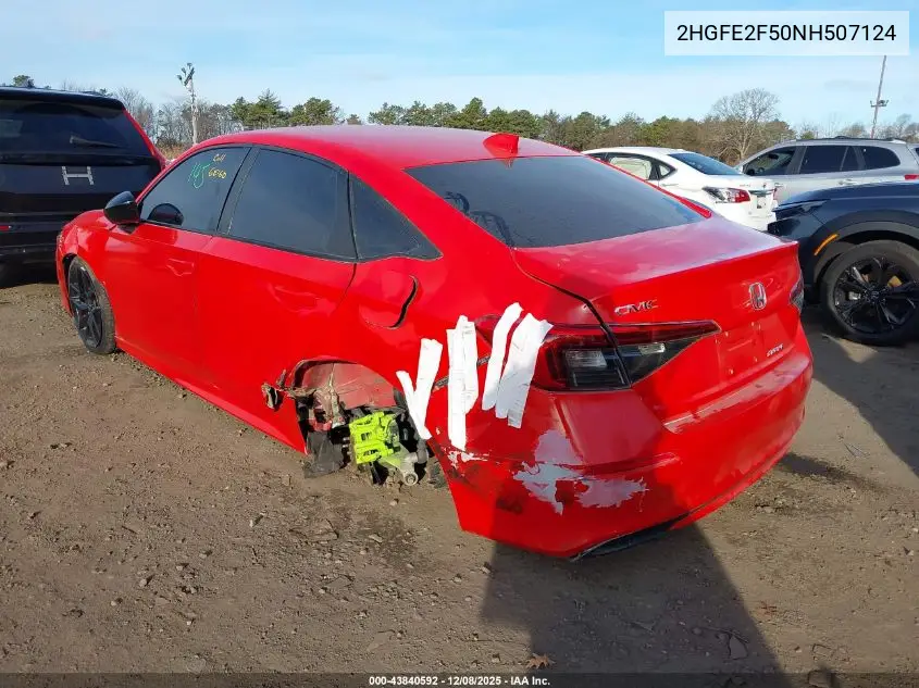 2HGFE2F50NH507124 2022 Honda Civic Sport