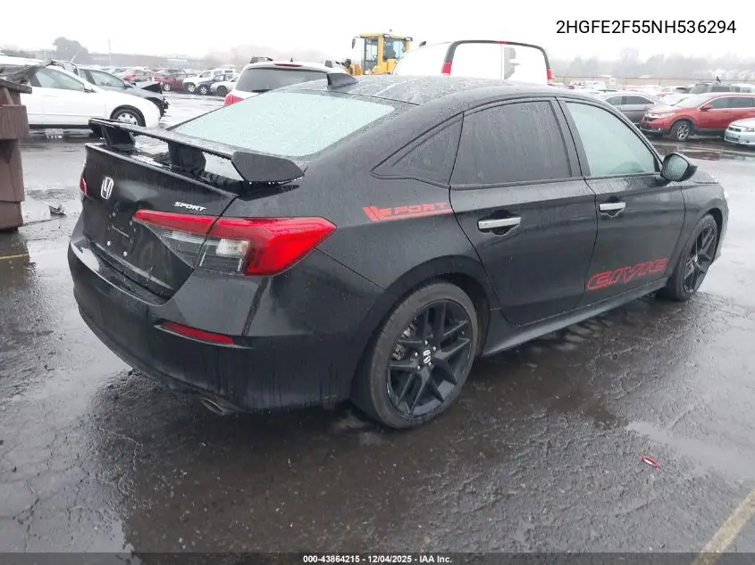 2HGFE2F55NH536294 2022 Honda Civic Sport