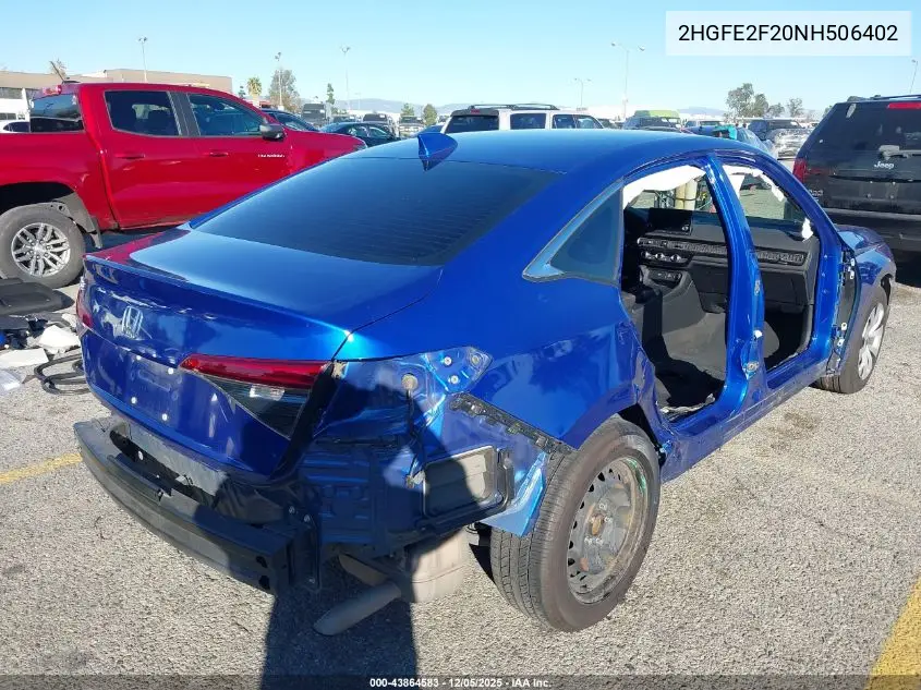 2HGFE2F20NH506402 2022 Honda Civic Lx