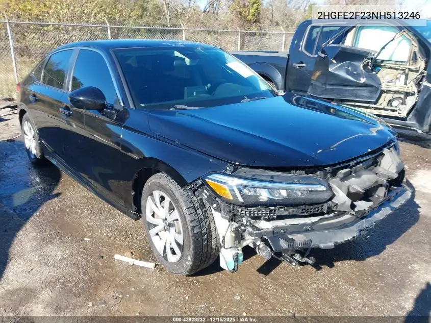 2HGFE2F23NH513246 2022 Honda Civic Lx
