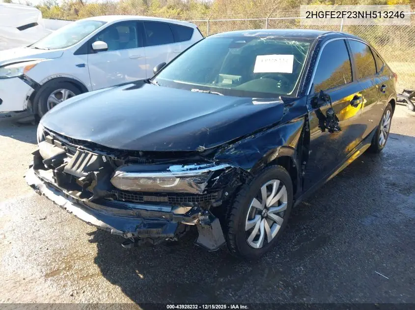 2HGFE2F23NH513246 2022 Honda Civic Lx