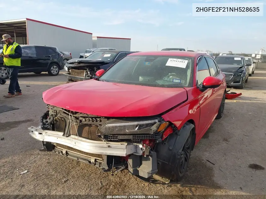 2HGFE2F21NH528635 2022 Honda Civic Lx