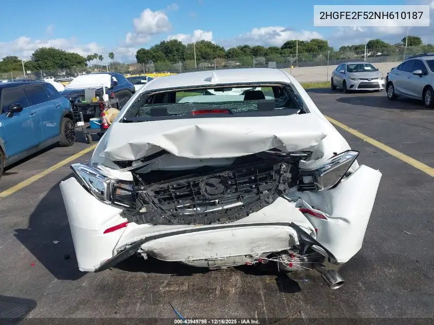 2HGFE2F52NH610187 2022 Honda Civic Sport