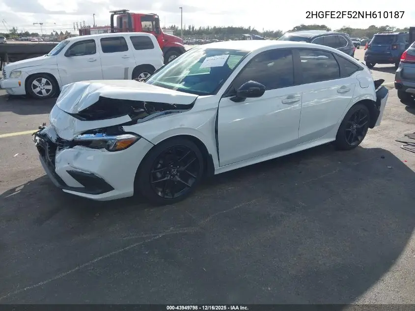 2HGFE2F52NH610187 2022 Honda Civic Sport