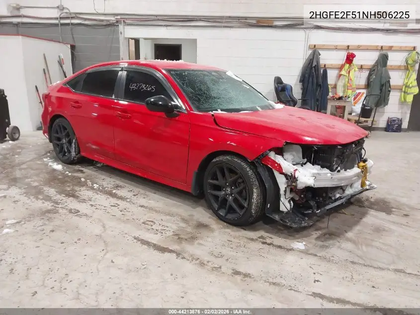 2HGFE2F51NH506225 2022 Honda Civic Sport