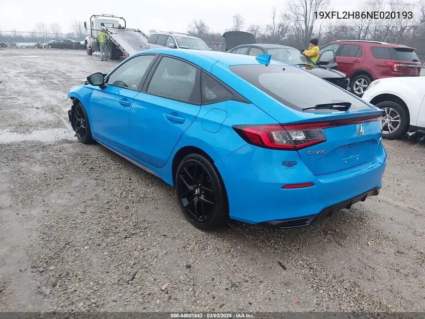 19XFL2H86NE020193 2022 Honda Civic Sport