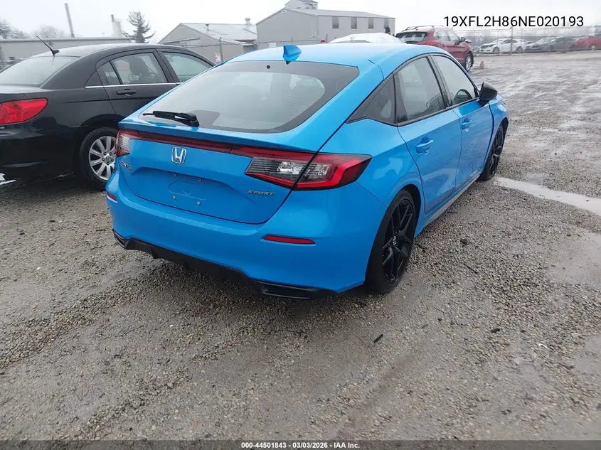 19XFL2H86NE020193 2022 Honda Civic Sport