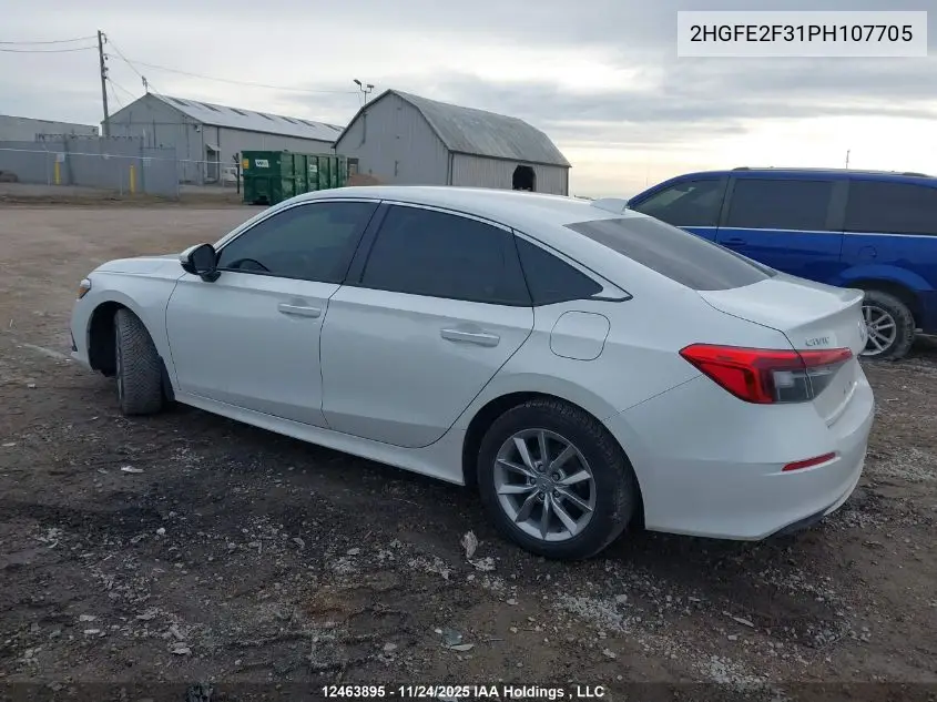 2HGFE2F31PH107705 2023 Honda Civic Ex 4Dr