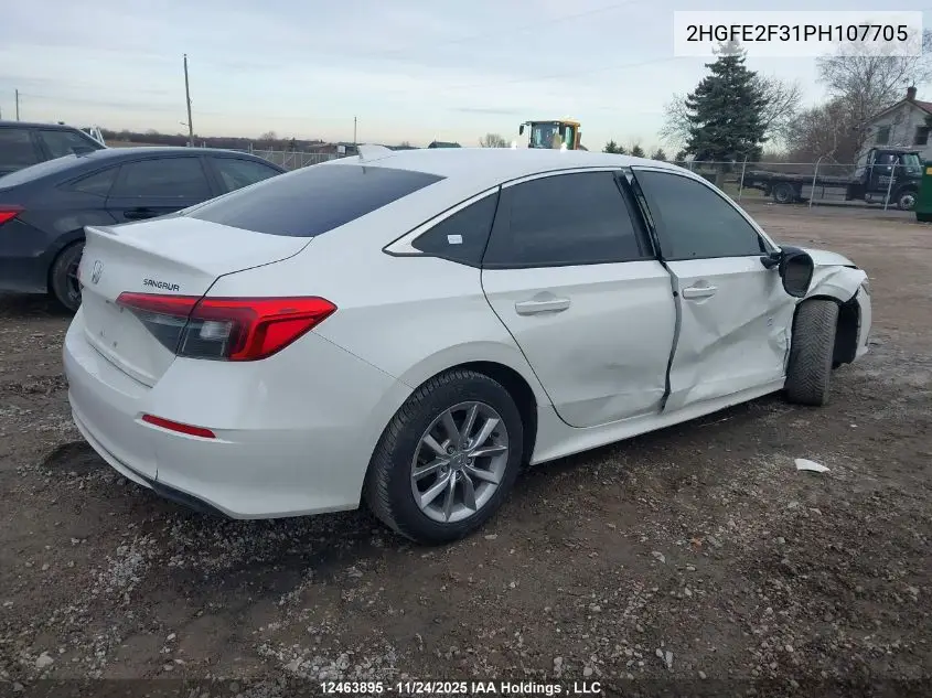 2HGFE2F31PH107705 2023 Honda Civic Ex 4Dr