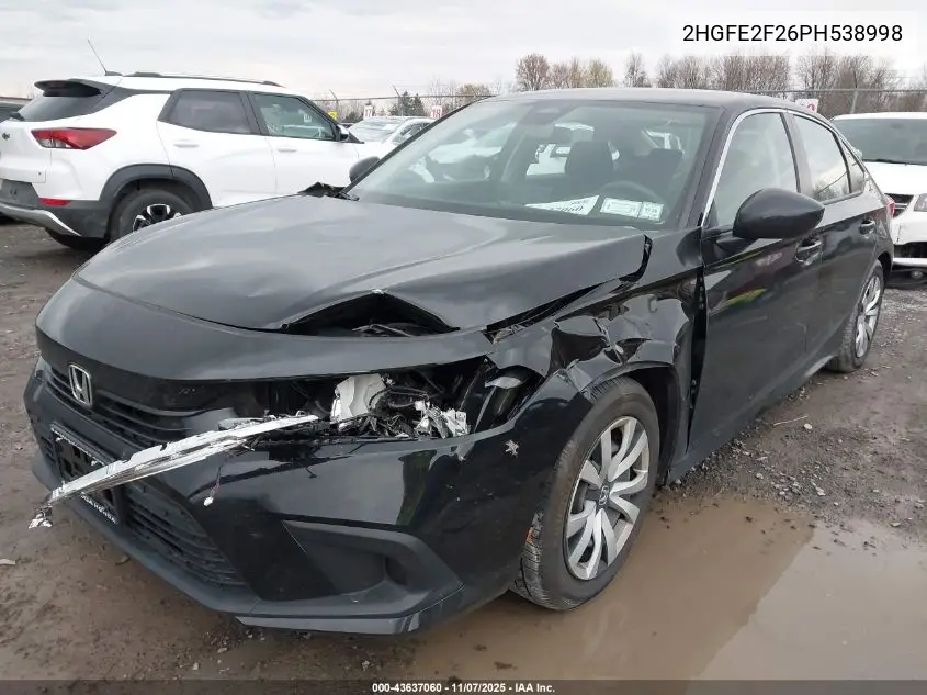 2HGFE2F26PH538998 2023 Honda Civic Lx