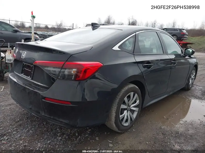 2HGFE2F26PH538998 2023 Honda Civic Lx