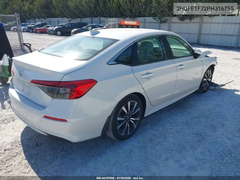 2HGFE1F72PH316755 2023 Honda Civic Ex/Ex W/O Bsi