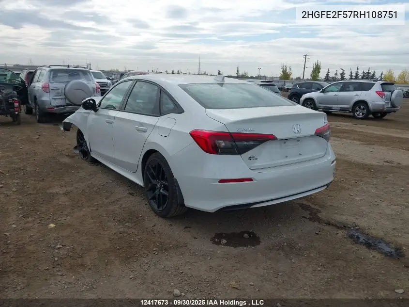 2HGFE2F57RH108751 2024 Honda Civic Sport