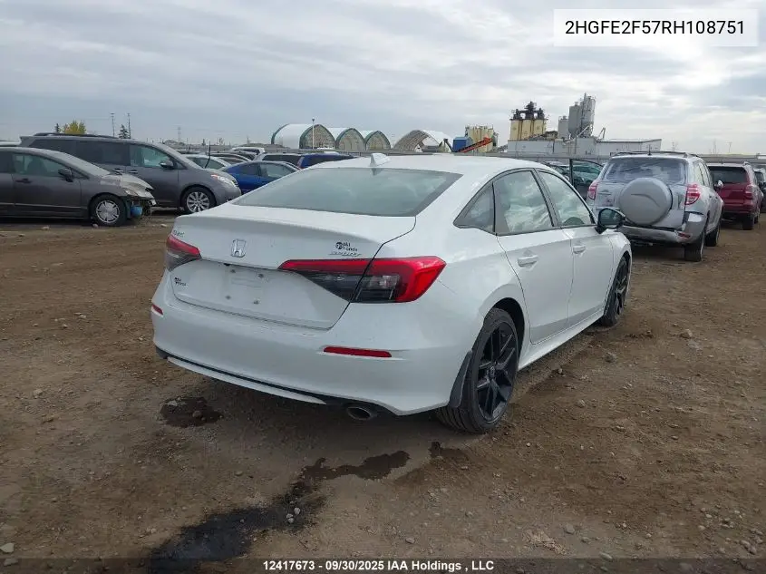 2HGFE2F57RH108751 2024 Honda Civic Sport
