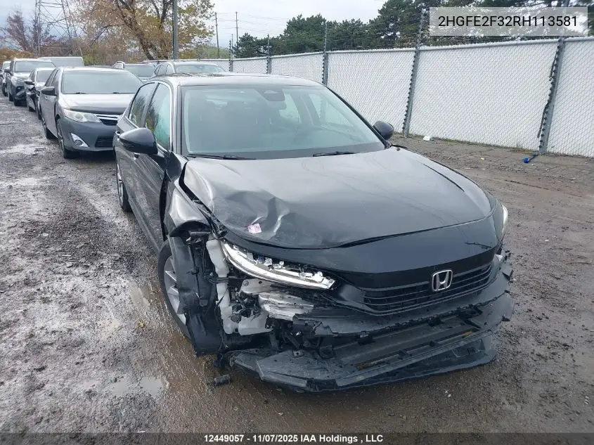 2HGFE2F32RH113581 2024 Honda Civic Ex 4Dr