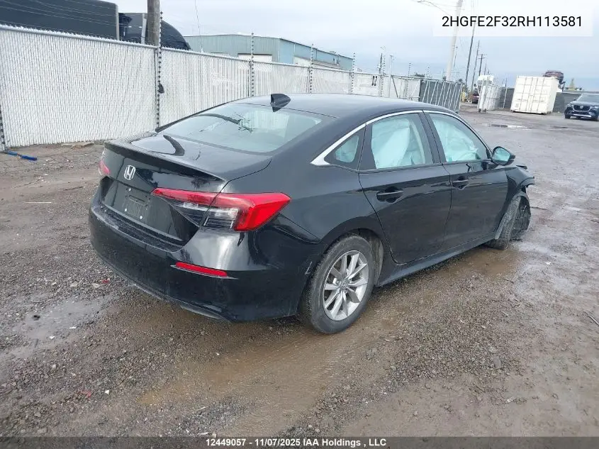2HGFE2F32RH113581 2024 Honda Civic Ex 4Dr